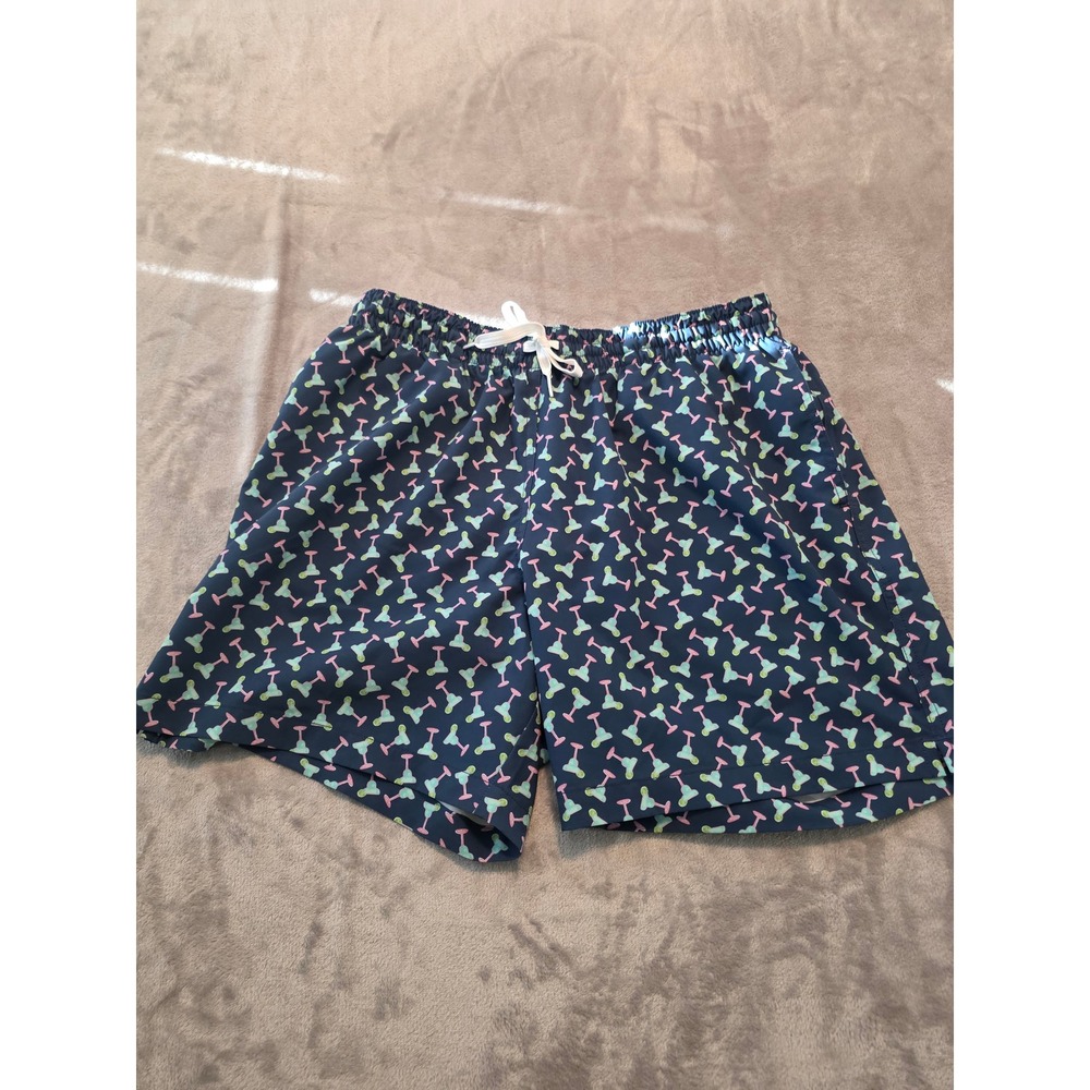 Chubbies Swim Trunks Mens Large Navy Blue Margarita Print 5.5 Inch Inseam